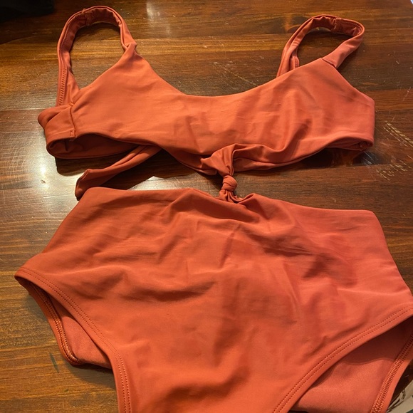 aerie Swim Aerie By American Eagle Knotted One Piece Bathing Suit